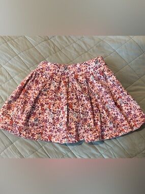 Girls Floral Pleated skirt with built in shorts in Pink and Purple